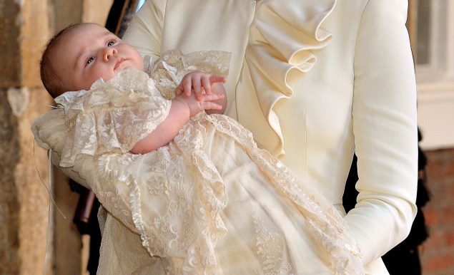 Prince George at his christening on October 23, 2013. (Photo: John Stillwell - WPA Pool /Getty Images)