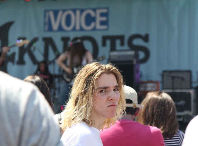 Rocco Ritchie, son of Madonna and Guy Ritchie, checks out the crowd at Meatbodies. (Photo by Justin Joffe/ Observer)