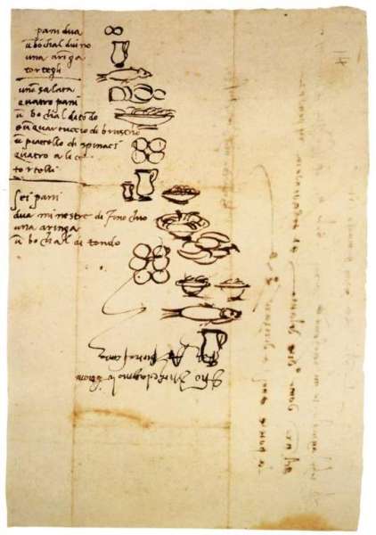 Michelangelo's illustrated grocery list. (Photo: © Casa Buonarroti)