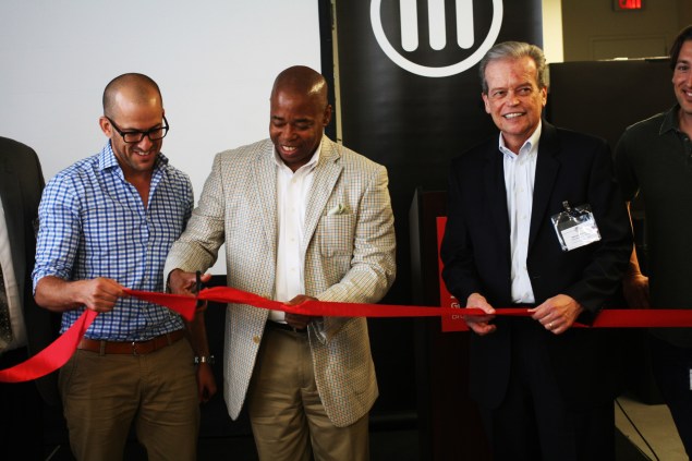 Ribbon cutting at Makerbot.