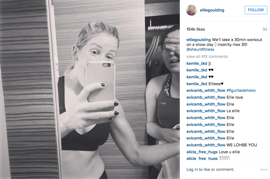 Ms. Goulding did a 30-minute Insanity workout. (Photo: Instagram/Ellie Goulding)