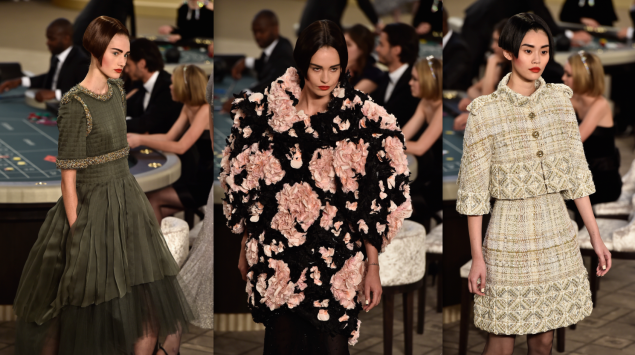 Models at Chanel's runway show today. (Photos: Pascal Le Segretain/Getty Images)