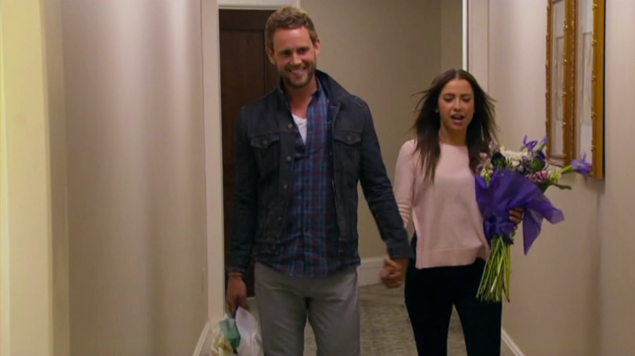 "Is your family as excited to meet me as I am to meet them?" "Oh yeah totally!!!" (Photo: ABC)