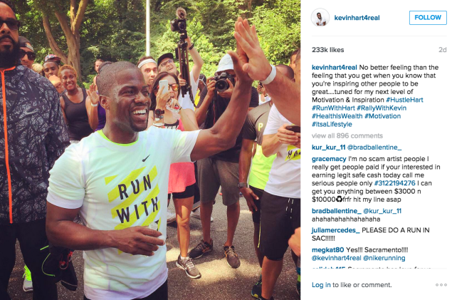 Mr. Hart completed a race. (Photo: Instagram/Kevin Hart)