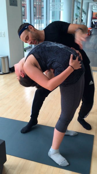The terrifying backbend in question. (Photo: Shana Scala)