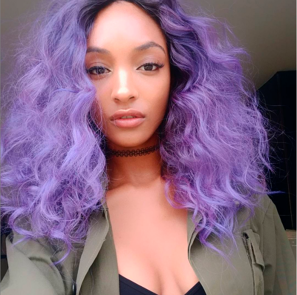 Ms. Dunn went seriously purple. (Photo: Instagram/Jourdan Dunn)
