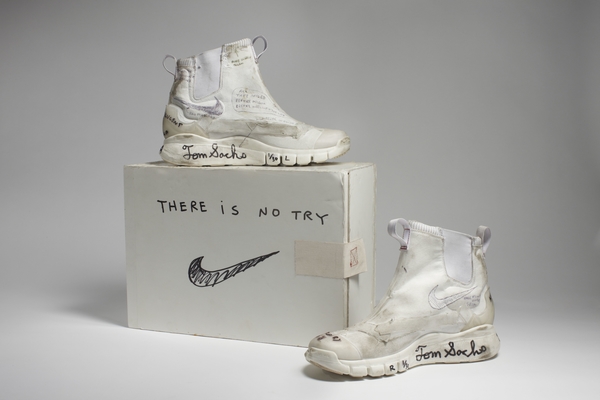 Nike x Tom Sachs. NikeCraft Lunar Underboot Aeroply Experimentation Research Boot Prototype, 2008-2012. (Photo: Courtesy American Federation of Arts)