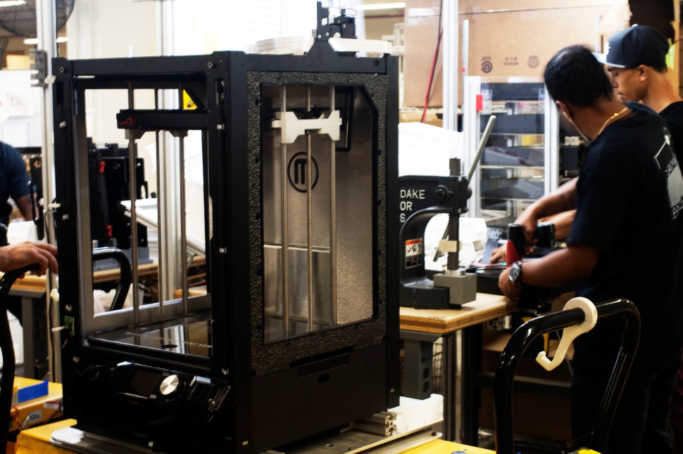 Makerbot workers assemble Replicator Z18s in Sunset Park