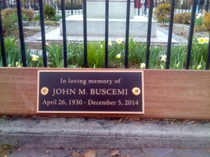 A Park Bench tribute to John Buscemi (Courtesy Michael Buscemi).