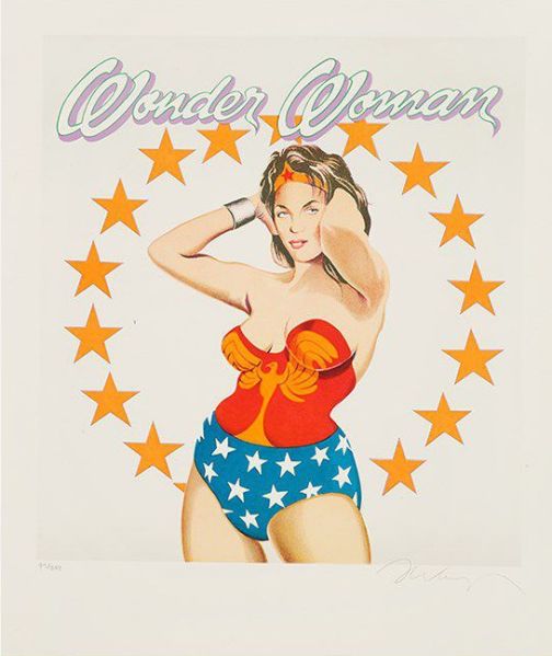 Mel Ramos, Wonder Woman (1979). The lithograph's starting price is listed at $1,000. (Photo: Auctionata)