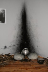 What cooking over a fire indoors looks like. A demonstration in Biolite's offices, from 2013. (Photo: Brady Dale for Observer)