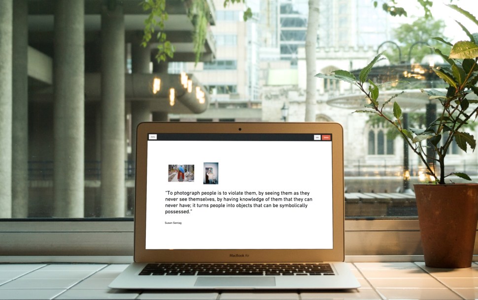 A presentation running on a laptop, built in Swipe. (Photo: Swipe)
