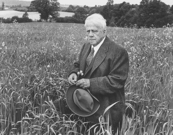 Robert Frost in a meadow, far from any roads. (Photo: Getty Images)