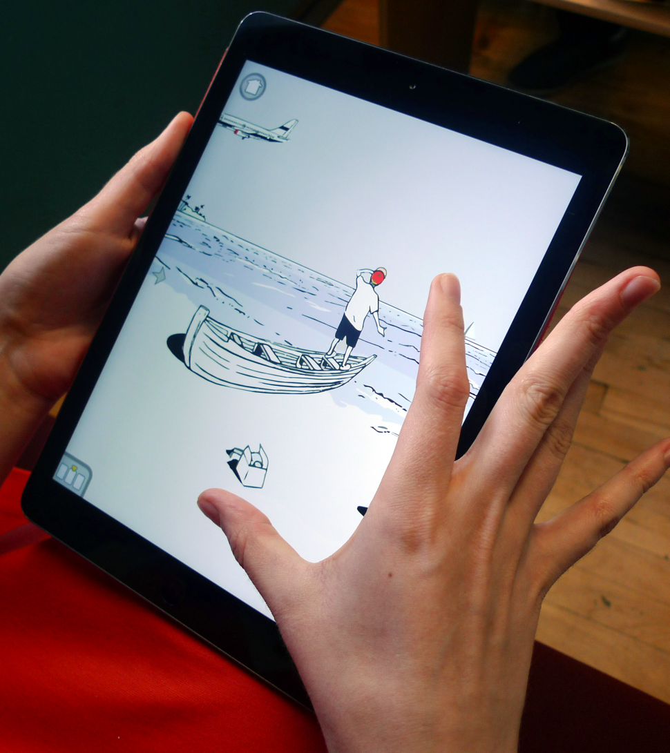 "The Other Side in 3D" app for iPads 4 and up allows users to move around within Istvan Banyai's drawings. (Photo: Mental Canvas)