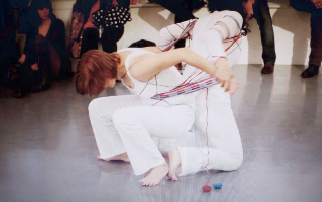 Mary Valverde, Allegiance Dance (Video Still No.3), (2011). Performance with Chloe Reison. (Photo: mary-a-valverde.com)