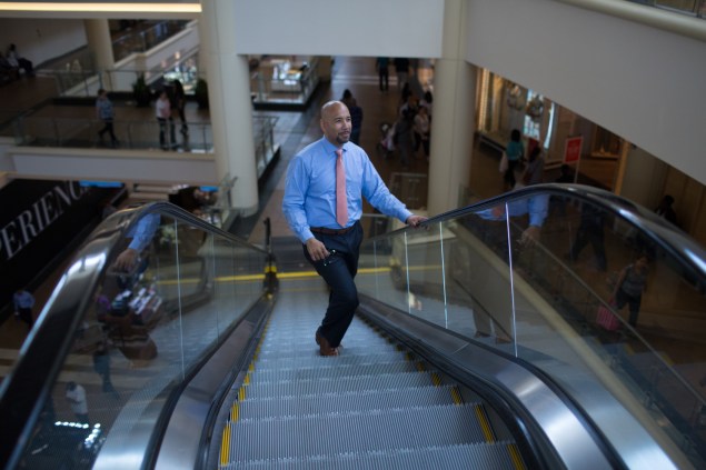 Bronx Borough President Ruben Diaz Jr. in the Mall At Bay Plaza in the Baychester section of the Bronx (Photo: Aaron Adler for Observer).