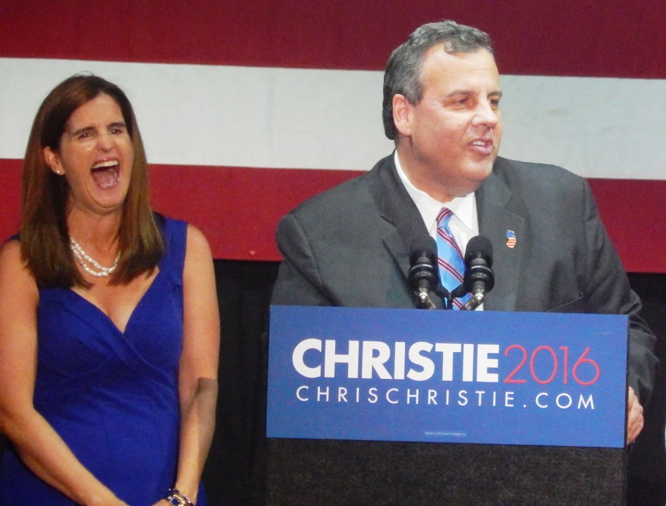 Governor Chris Christie and First Lady Mary Pat Christie in Convention Hall.