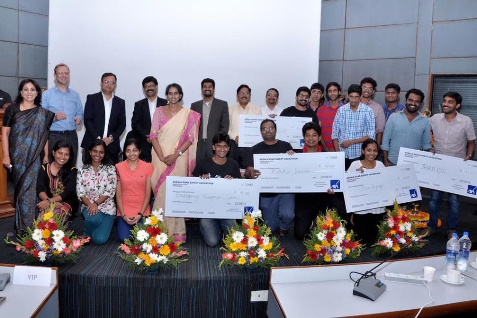 Kerala Road Safety Hackathon winners. (Photo: Angelhack)