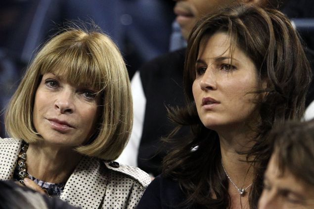 Anna Wintour and Mirka Federer on day 10 of the 2010 U.S. Open. (Photo: Matthew Stockman/Getty Images)