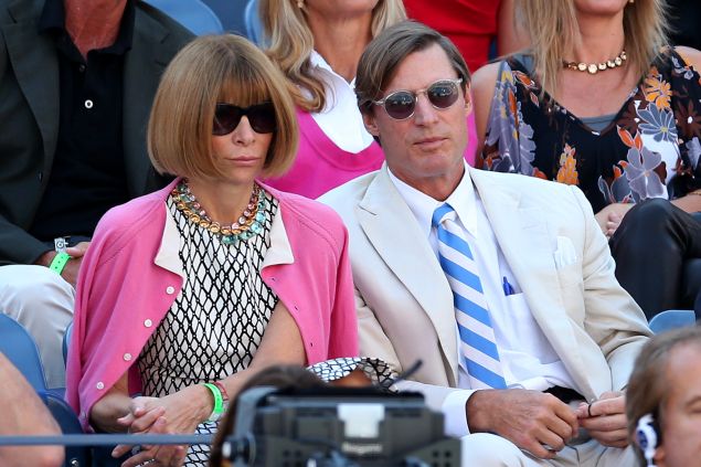 Anna Wintour and Shelby Bryan on day 14 of the U.S. Open. (Photo: Matthew Stockman/Getty Images)