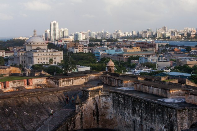 SAN JUAN, PUERTO RICO - NOVEMBER 12:  Old San Juan, the center for Puerto Rican tourism, is viewed on November 12, 2013 in San Juan, Puerto Rico. The island territory of the United States, Puerto Rico, is on the brink of a debt crisis as lending has skyrocketed in the last decade as the government has been issuing municipal bonds. Market analysts have rated those bonds as junk and suspect it's 70 billion dollar debt might be unserviceable in the near future. With no industry other than tourism and the recent collapse of the real estate market, the way out is unclear. (Photo by Christopher Gregory/Getty Images)