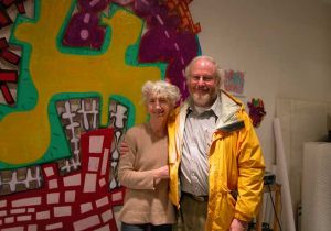 Author Jonathan Fineberg with the artist Elizabeth Murray.