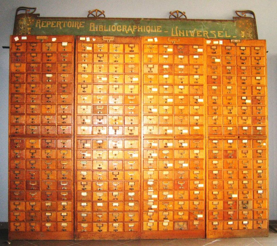 Card catalogs from The Mundaneum, an analog version of the Internet, created in part by Paul Otlet. (Photo: Zinneke / WikiCommons)
