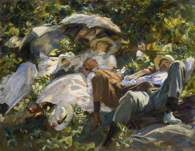 John Singer Sargent, Group with Parasols (Siesta), 1904. The Middleton Family Collection. (Photo: Courtesy The Metropolitan Museum of Art)
