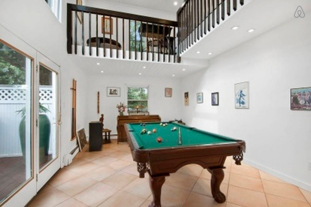 A pool table is always a welcome addition. Photo: Airbnb)