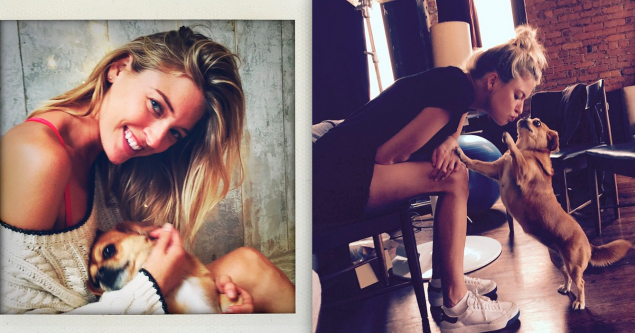 Martha Hunt and her dog. (Photos: Instagram)