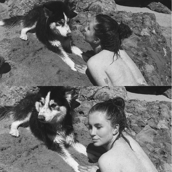 Ireland Baldwin and her dog, Elvis. (Photo: Instagram)
