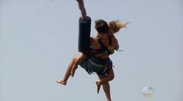 "relationships r a lot like bungee jumping, b/c sometimes u and your boyfriend go bungee jumping togethe" (Photo: ABC)