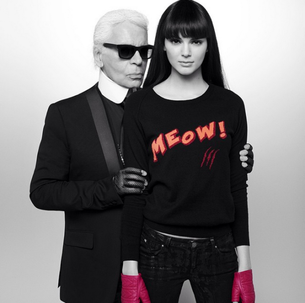 Karl Lagerfeld professed his love for Kendall Jenner on his Instagram account. Photo: Instagram/Karl Lagerfeld)