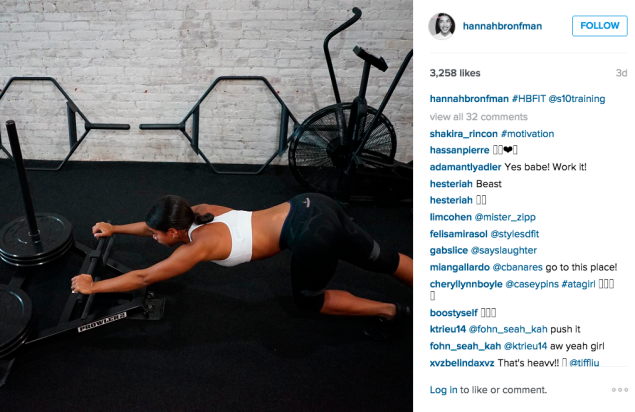 Hannah Bronfman did a functional training workout. (Photo: Instagram/Hannah Bronfman)