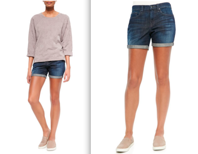 Vince Mason Faded Cuffed Denim Shorts, $175