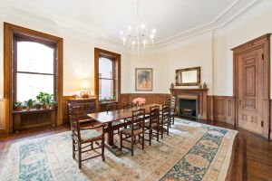 Bacall's dining room—note how small the table and chairs look.
