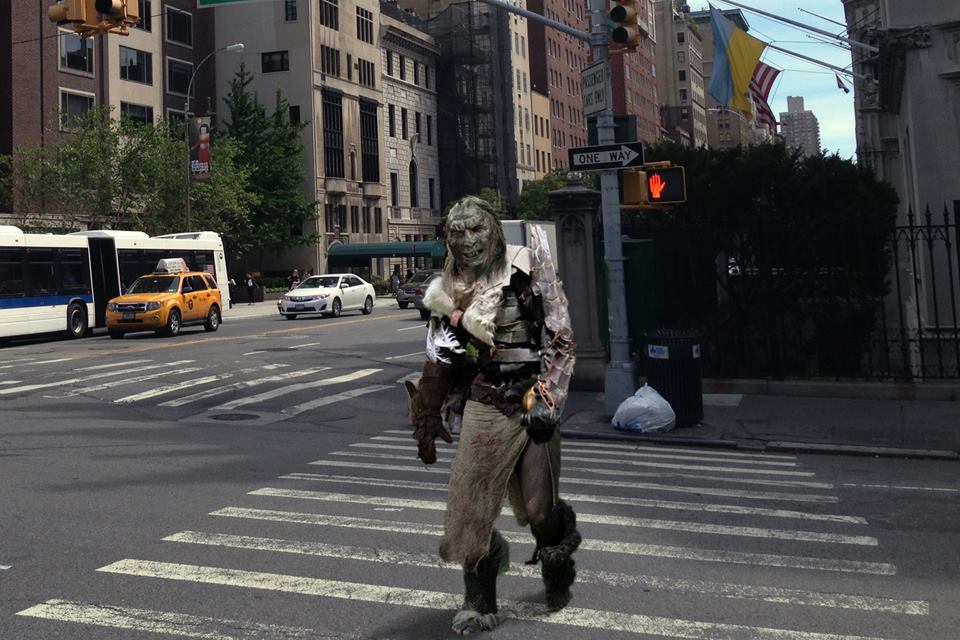 "I do stand up at a mostly orcish bar on 102nd, the Mûmak & Barad. I have a bunch of jokes I'm pretty proud of, but I'll tell you the absolute worst one. What would the Dark Lord use to expand his vocabulary? A the-Sauron!" (Photo: Facebook/Orcs of New York)