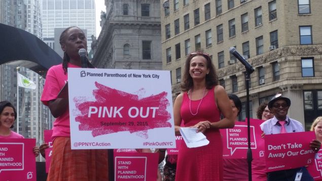 Chirlane McCray speaking today. (Photo: Ross Barkan for Observer)