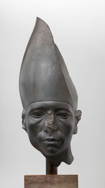 Head of a Statue of Amenemhat III Wearing the White Crown Greywacke Egyptian, Middle Kingdom, Dynasty 12, reign of Amenemhat III, ca. 1859–1813 B.C. From Egypt Ny Carlsberg Glyptotek, Copenhagen