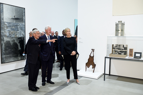 Eli Broad, Bill Clinton and Joanne Heyler attend The Broad Museum Opening Celebration at The Broad on September 18, 2015 in Los Angeles, California. (Photo by Stefanie Keenan/Getty Images)