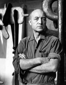 Artist Isamu Noguchi photographed in 1966. (Photo by Jack Mitchell/Getty Images)