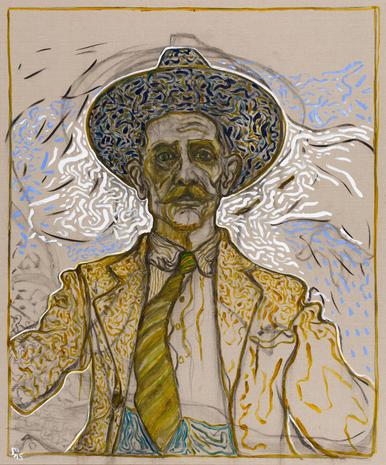 Billy Childish, self portrait with tie, 2015. (Photo: Courtesy of Lehmann Maupin Gallery)