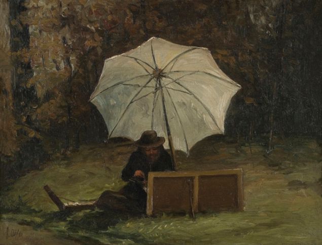 Francisco Oller, Paul Cèzanne, Painting Out of Doors, circa 1864. (Photo from the collection of Dr. Luis R. de Corral and Dra. Lorraine Vazquez, Puerto Rico)