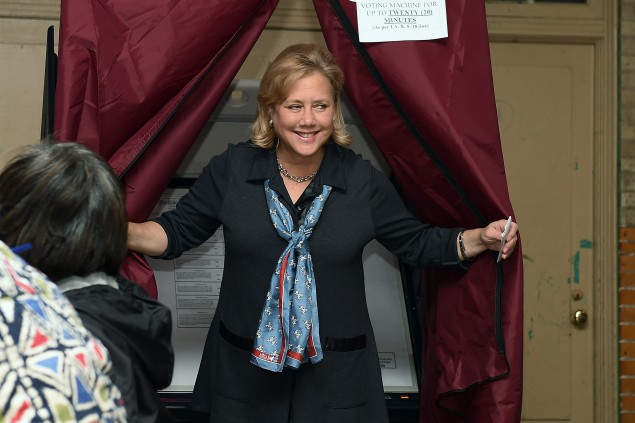 NEW ORLEANS, LA - NOVEMBER 04: U.S. Sen. Mary Landrieu (D-LA) exits the voting booth on November 4, 2014 in New Orleans, Louisiana. Landrieu is in a tight race against two republicans, U.S. Rep. Bill Cassidy (R-LA) and retired Air Force Colonel Rob Maness. (Photo by Stacy Revere/Getty Images)