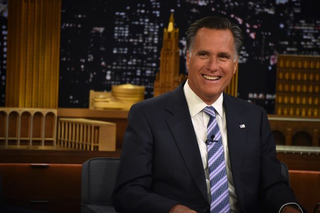 NEW YORK, NY - MARCH 25: Mitt Romney Visits "The Tonight Show Starring Jimmy Fallon" at Rockefeller Center on March 25, 2015 in New York City. (Photo by Theo Wargo/NBC/Getty Images for "The Tonight Show Starring Jimmy Fallon")