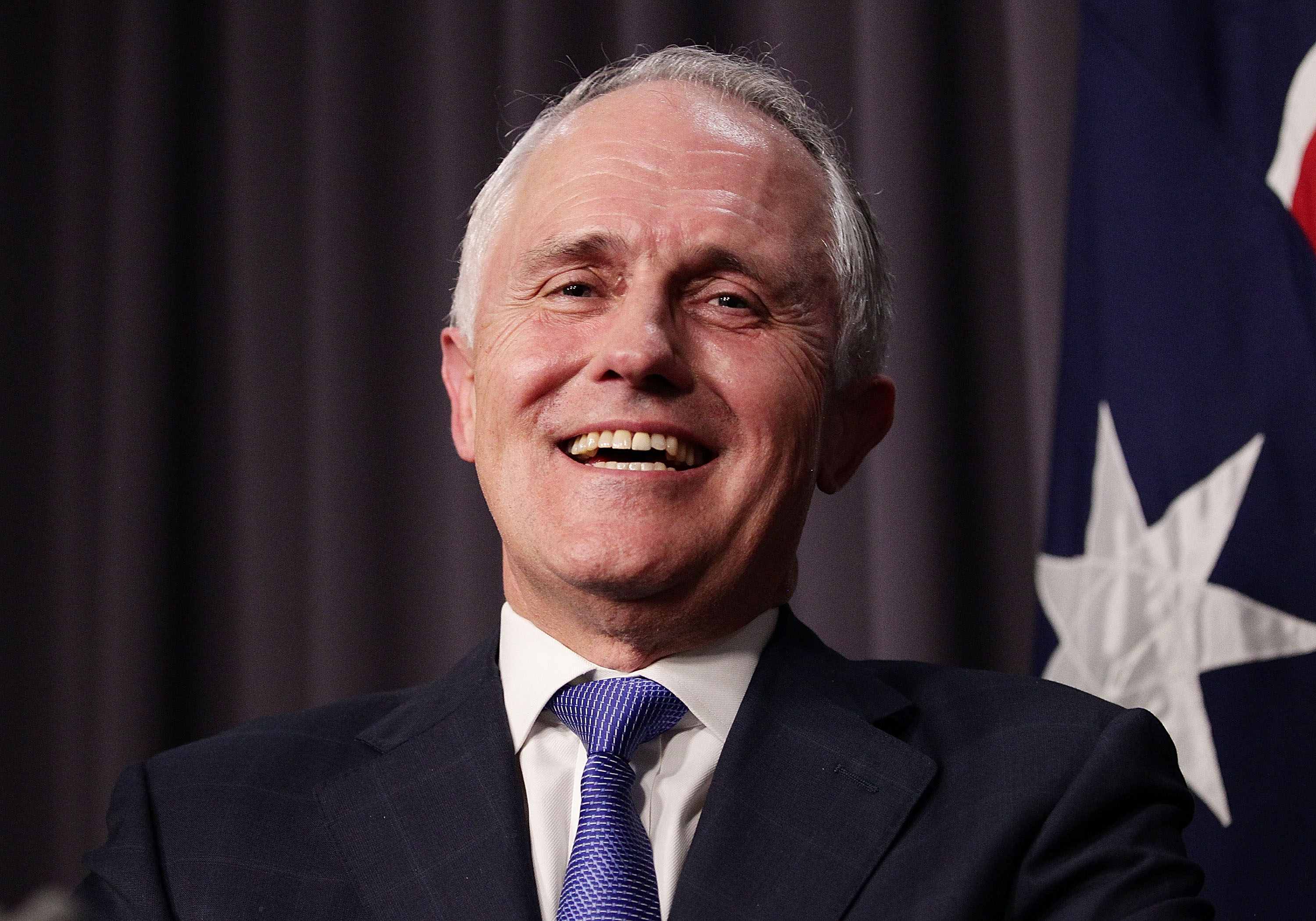 CANBERRA, AUSTRALIA - SEPTEMBER 14: Malcolm Turnbull speaks to the media after winning the leadership ballot at Parliament House on September 14, 2015 in Canberra, Australia. Malcolm Turnbull announced this morning he would be challenging Tony Abbott for the Liberal Party leadership. (Photo by Stefan Postles/Getty Images)