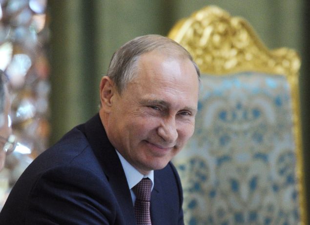 Russian President Vladimir Putin attends a meeting of the Collective Security Treaty Organisation (CSTO) in Dushanbe on September 15, 2015. AFP PHOTO / RIA NOVOSTI / MIKHAIL KLIMENTYEV (Photo credit should read MIKHAIL KLIMENTYEV/AFP/Getty Images)