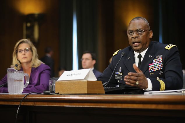 WASHINGTON, DC - SEPTEMBER 16: Gen. Lloyd Austin III (R), commander of U.S. Central Command, and Under Secretary of Defense for Policy Christine Wormuth testify before the Senate Armed Services Committee about the ongoing U.S. military operations to counter the Islamic State in Iraq and the Levant (ISIL) during a hearing in the Dirksen Senate Office Building on Capitol Hill September 16, 2015 in Washington, DC. Austin said that slow progress was still being made against ISIL but there have been setbacks, including the ambush of U.S.-trained fighters in Syria and the buildup of Russian forces in the country. (Photo by Chip Somodevilla/Getty Images)
