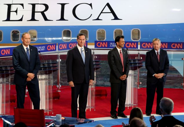 The four Republicans square off. (Photo: Justin Sullivan/Getty Images)