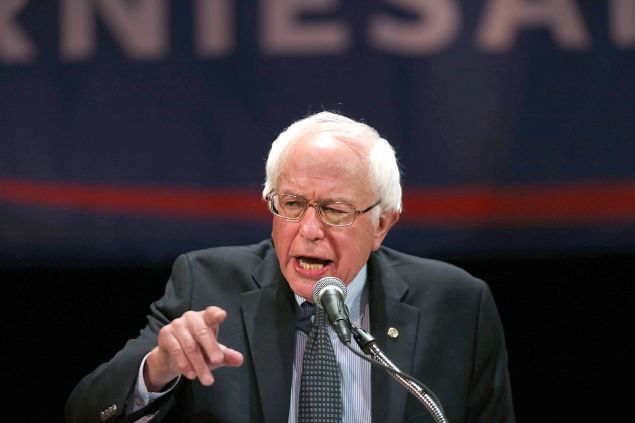 Sen. Bernie Sanders in New York today. (Photo: Spencer Platt/Getty Images)